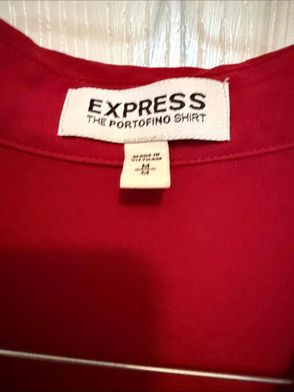 Express Women’s Deep Red Button-Down Shirt - Picture 2 of 4
